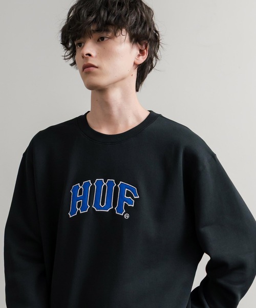 HUF（ハフ） トレーナー スウェット ARCH APPLIQUE CREWNECK オーバー