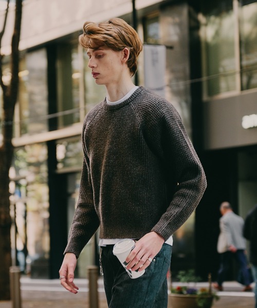 Regen Glanz セーター ニット waffle like raglan knit / ワッフル