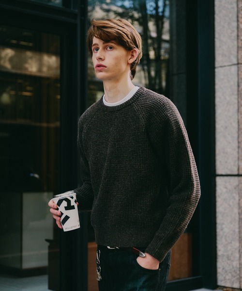 Regen Glanz セーター ニット waffle like raglan knit / ワッフル
