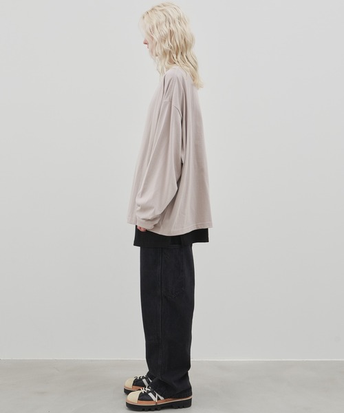 「AIVER」 長袖Tシャツ LARGE ライトグレー メンズ_画像9