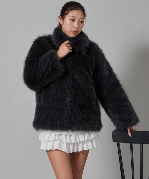 Chick ブルゾン アウター Faux Fur Chin Strap 2-Way Poodle Jacket