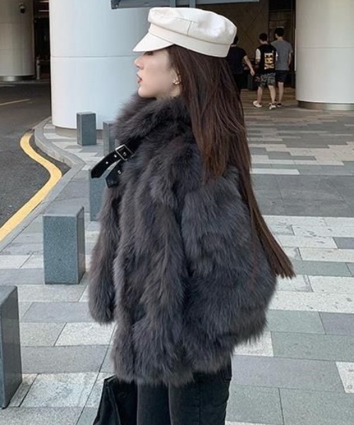 Chick ブルゾン アウター Faux Fur Chin Strap 2-Way Poodle Jacket