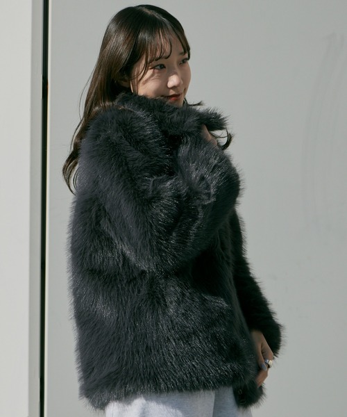 Chick ブルゾン アウター Faux Fur Chin Strap 2-Way Poodle Jacket