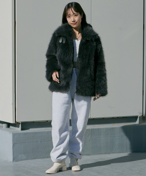 Chick ブルゾン アウター Faux Fur Chin Strap 2-Way Poodle Jacket