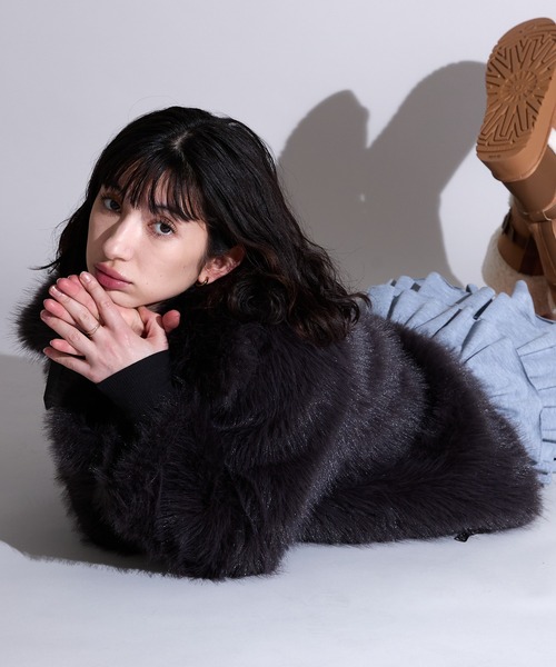 Chick ブルゾン アウター Faux Fur Chin Strap 2-Way Poodle Jacket