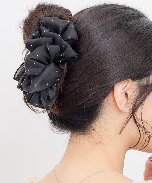 専用♡E32◆ヴェルサーチ【メデューサ◆ヘアピン/ヘアクリップ】サテン シルバー Heartdance（ハートダンス） ヘアクリップ 光沢サテンスタッズ