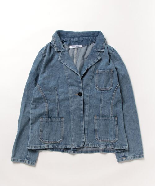 「BLANC FICELLE」 デニムジャケット S インディゴブルー レディース_画像2