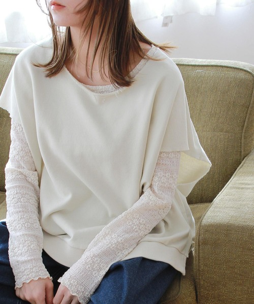 「Crisp」 スウェットカットソー FREE アイボリー レディース_画像6