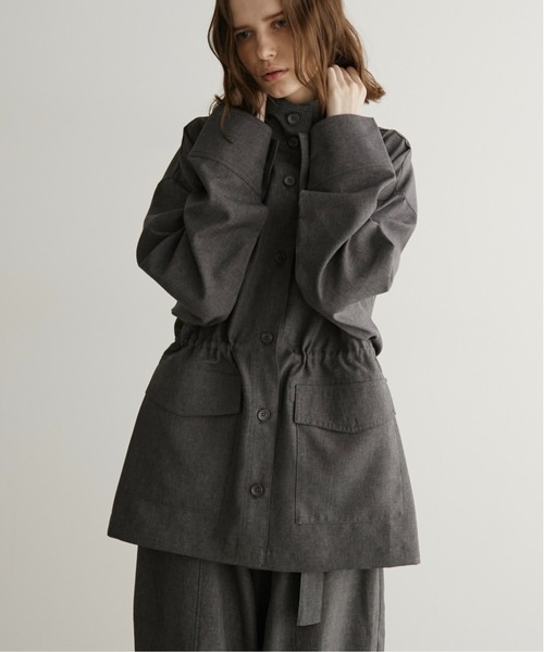 LOSCa コート アウター スタンドカラーシャツジャケット レディース