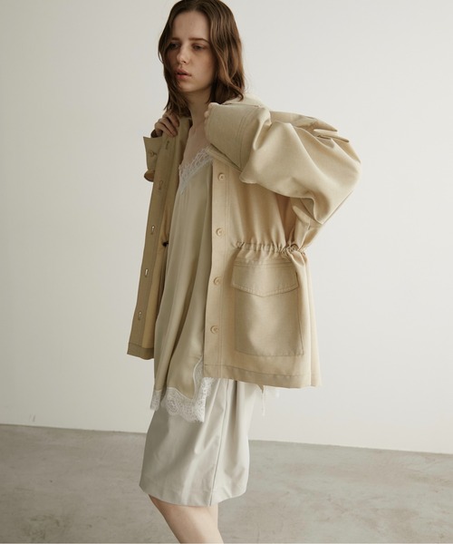 LOSCa コート アウター スタンドカラーシャツジャケット レディース
