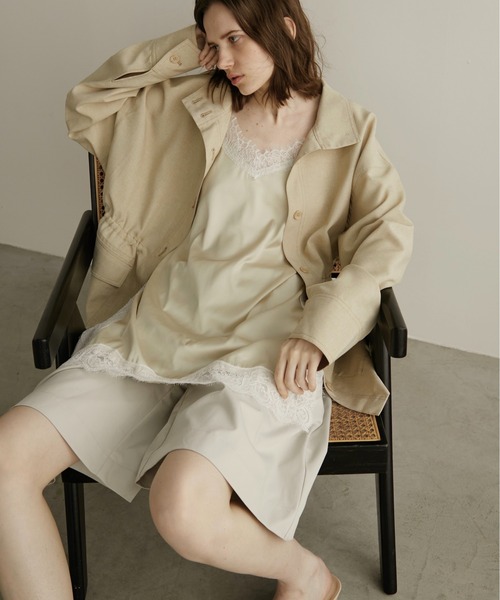 LOSCa コート アウター スタンドカラーシャツジャケット レディース