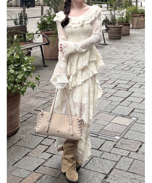 mellowneon（メロウネオン） ワンピース 3wayアシンメトリーフリル