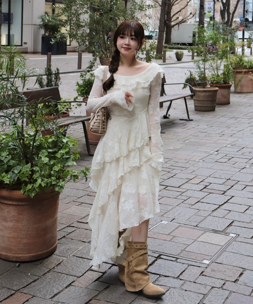 mellowneon（メロウネオン） ワンピース 3wayアシンメトリーフリル