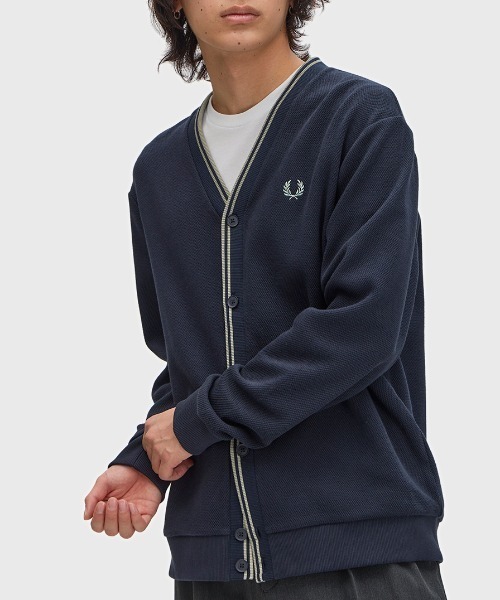 FRED PERRY(フレッドペリー) カーディガン Tipped Pique Texture FRED PERRY(フレッドペリー) カーディガン Tipped Pique Texture