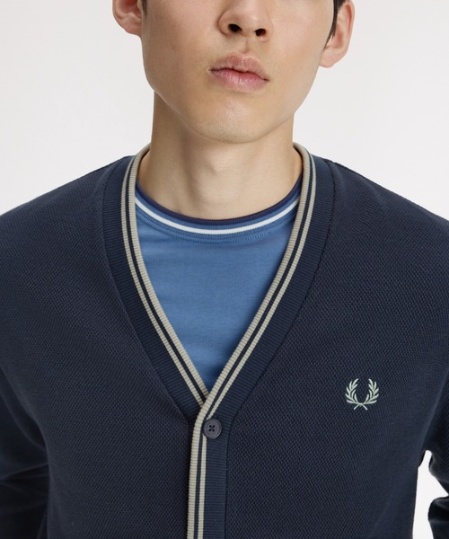 FRED PERRY（フレッドペリー） カーディガン Tipped Pique Texture