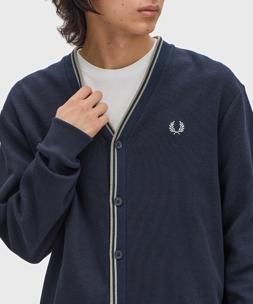 FRED PERRY（フレッドペリー） カーディガン Tipped Pique Texture