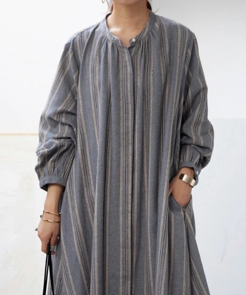 「and it_」 長袖ワンピース M-L ブルー レディース_画像6