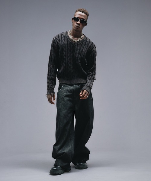 ANDER HUNK」 長袖ニット MEDIUM ブラック メンズ ANDER HUNK 