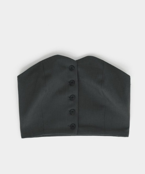 「BLACKUP」 ベアトップ MEDIUM チャコールグレー レディース_画像2