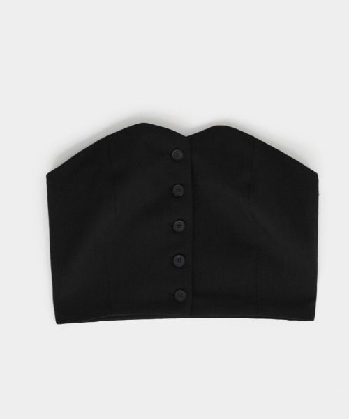 「BLACKUP」 ベアトップ MEDIUM チャコールグレー レディース_画像4
