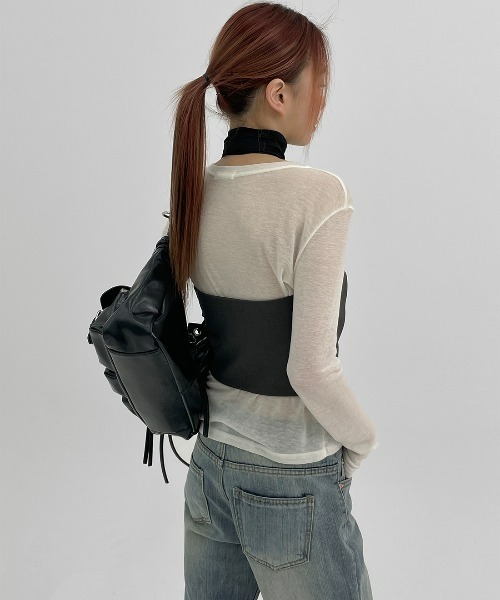 「BLACKUP」 ベアトップ MEDIUM チャコールグレー レディース_画像9