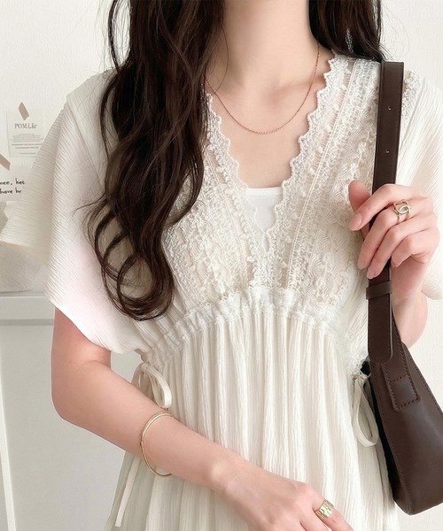 mily bilet ワンピース 夏 半袖 「mily bilet」甘さを抑えて上品に