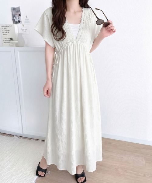 mily bilet ワンピース 夏 半袖 「mily bilet」甘さを抑えて上品に