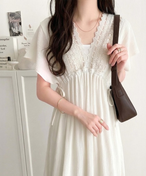 mily bilet ワンピース 夏 半袖 「mily bilet」甘さを抑えて上品に