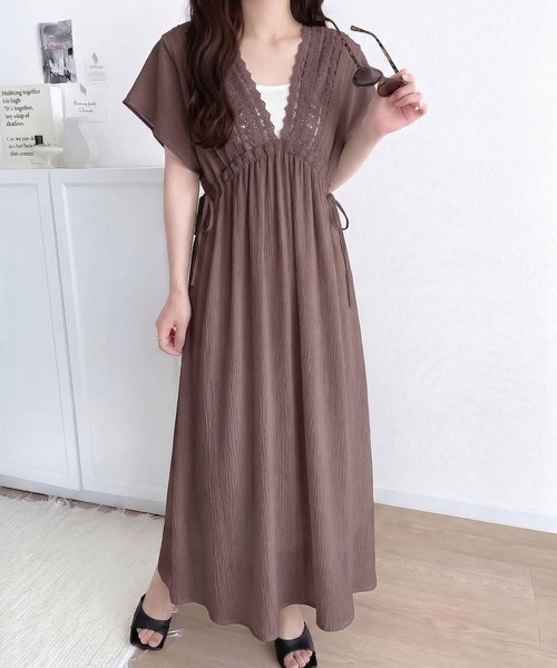 mily bilet ワンピース 夏 半袖 「mily bilet」甘さを抑えて上品に
