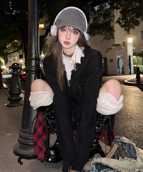 「lilful」 ニットカーディガン F グレー レディース_画像7