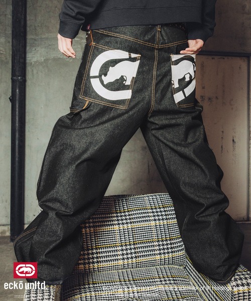 極太 90s ecko unltd. カーペンター デニム W40 B系 Y2K ecko unltd. ジーンズ ECKO UNLTD./別注ワイドペインターデニム メンズ