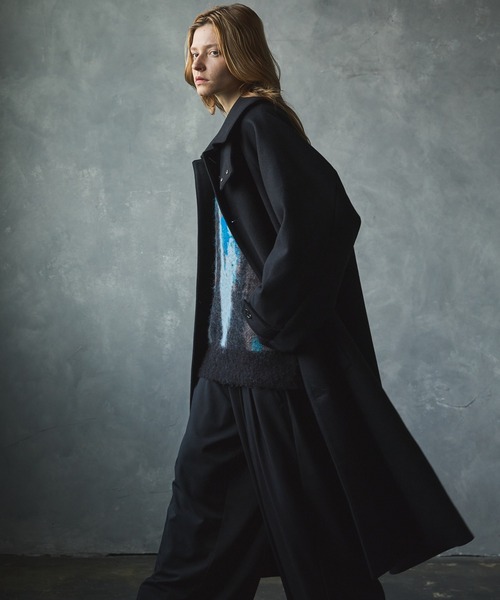 「CIASENSE」 ステンカラーコート L ブラック メンズ_画像4