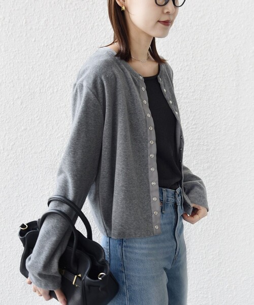 SHIPS（シップス） カーディガン 「手洗い可能」コットン ベロア
