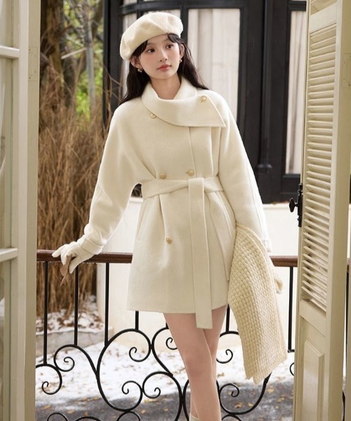 Sibra（シブラ） ジャケット テーラードジャケット ウエストリボン付き