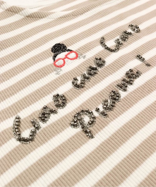 STUDIO PICONE（スタジオピッコーネ） tシャツ ビーズ刺繍七分袖