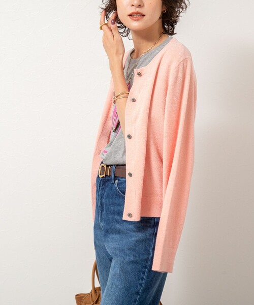 「Rie Miller」 ニットカーディガン 38 パープル レディース_画像2