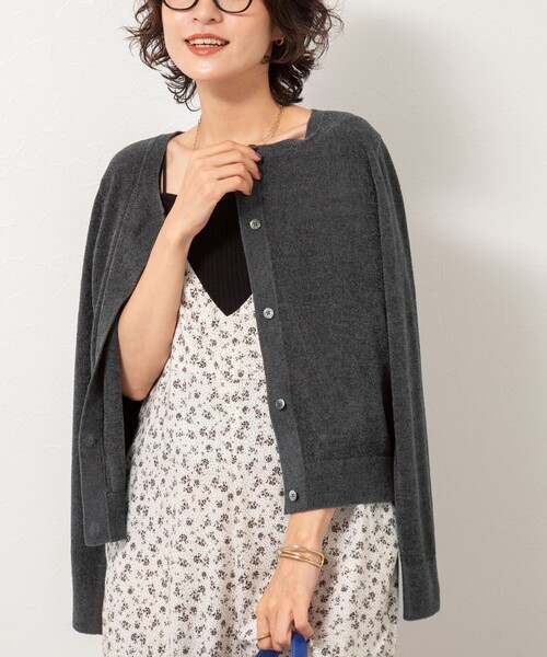 「Rie Miller」 ニットカーディガン 38 パープル レディース_画像3