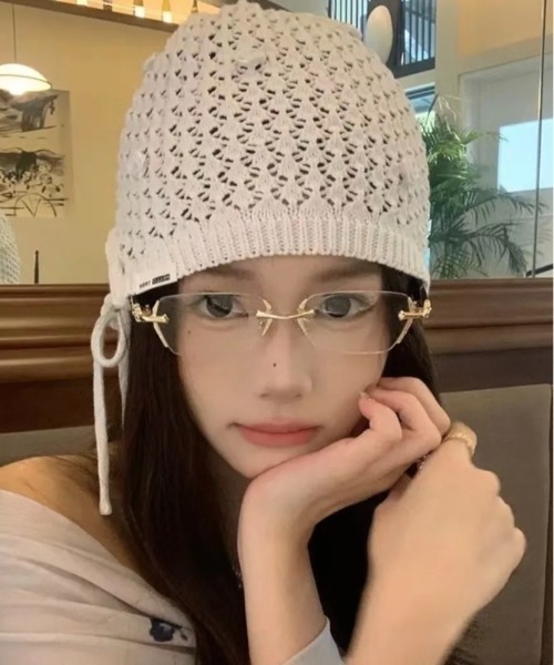 VIBGYOR 伊達メガネ メガネ 眼鏡 Y2K リムレスメガネ ユニセックス