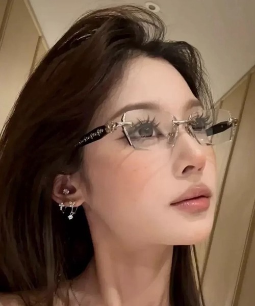 VIBGYOR 伊達メガネ メガネ 眼鏡 Y2K リムレスメガネ ユニセックス
