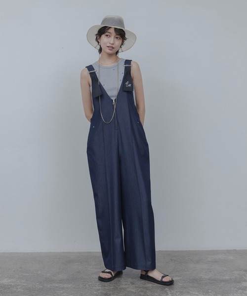 エイミーロウ デニム調サロペット エイミーロウ デニム調サロペット Eimee Law（エイミーロウ