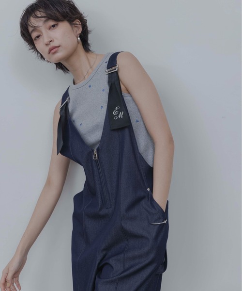Eimee Law ペインターロゴ刺繍サロペット Eimee Law（エイミーロウ） サロペット オーバーオール ペインターロゴ
