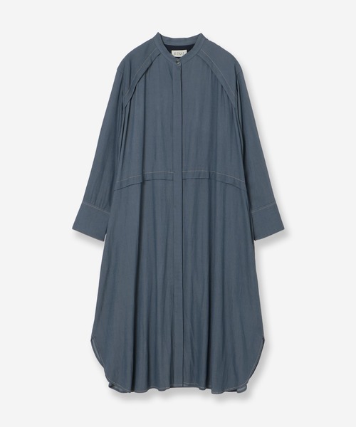 ワンピース 「洗える」シャンブレーデニムシャツワンピース