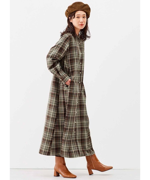 「Live in comfort」 長袖ワンピース MEDIUM ブラウン系その他 レディース_画像3