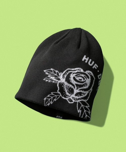 帽子 FETICO HAND-KNITTED ROSE BEANIE HAND-KNITTED ROSE BEANIE - BLACK (FTC252-2005) | セレクトショップ