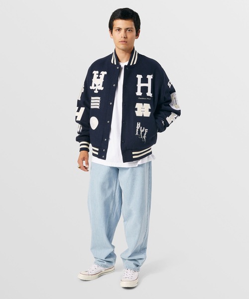 「HUF」 デニムパンツ 30inch ワイン メンズ