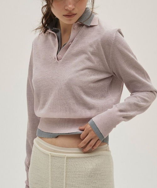 【todayful】Layered Polo Knit /チョコ TODAYFUL トゥデイフル todayful ニット セーター Layered Polo Knit