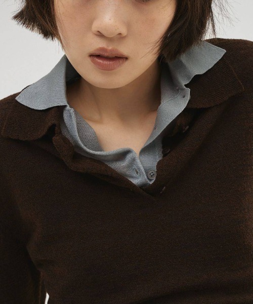 TODAYFUL ＊ Layered Polo Knitチョコ F TODAYFUL トゥデイフル todayful ニット セーター Layered Polo Knit