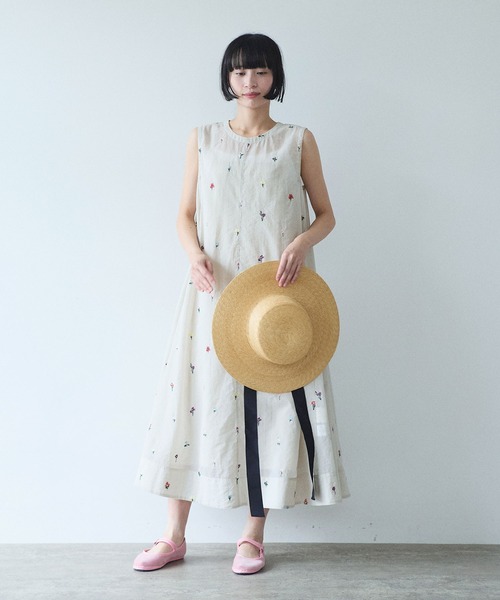 ワンピース Cotton/Nylon sheer floral刺繍　ワンピースの画像
