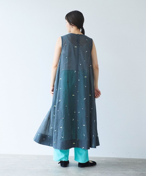 ワンピース Cotton/Nylon sheer floral刺繍　ワンピースの画像