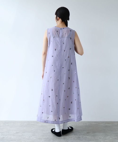 ワンピース Cotton/Nylon sheer floral刺繍　ワンピースの画像
